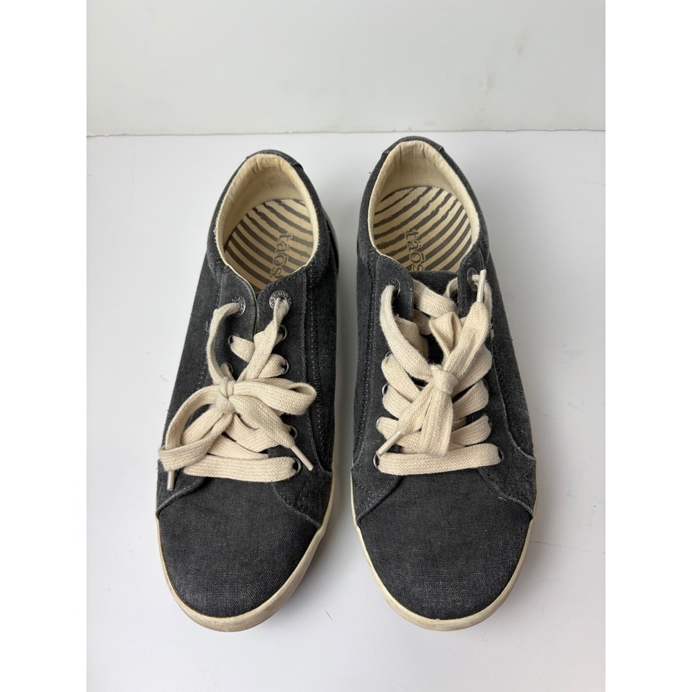 Taos Star Canvas Sneakers Charcoal Gray Lace Up Low‎ Top Shoes Womens 9 EU 40
